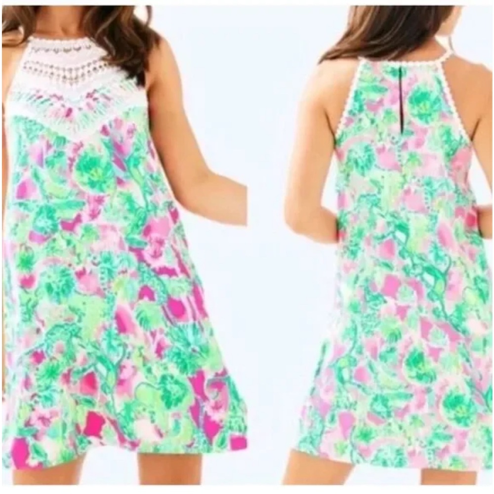 Lilly Pulitzer Pink and Green Floral Dress